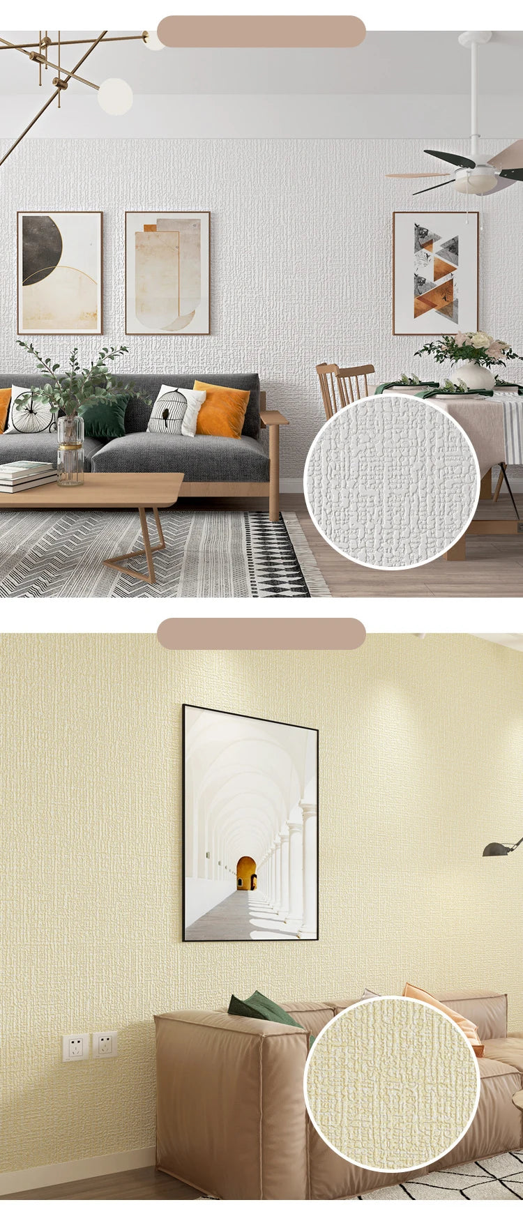 SoftClad™ Thickened Linen-Look Waterproof Wall Stickers