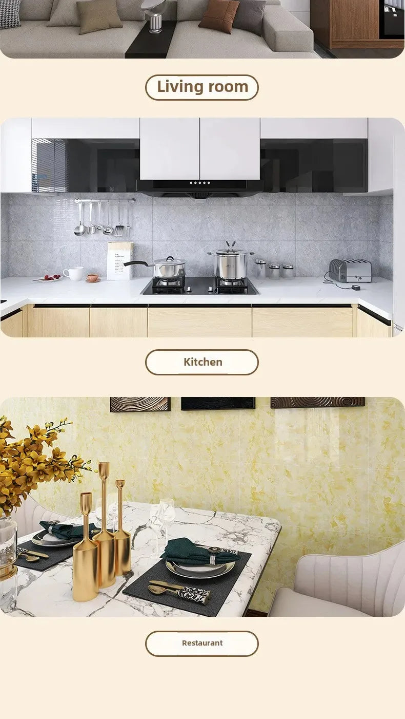 Premium Waterproof PVC Marble Tile Stickers – Self-Adhesive Wall & Floor Decals (10–50 Pack)