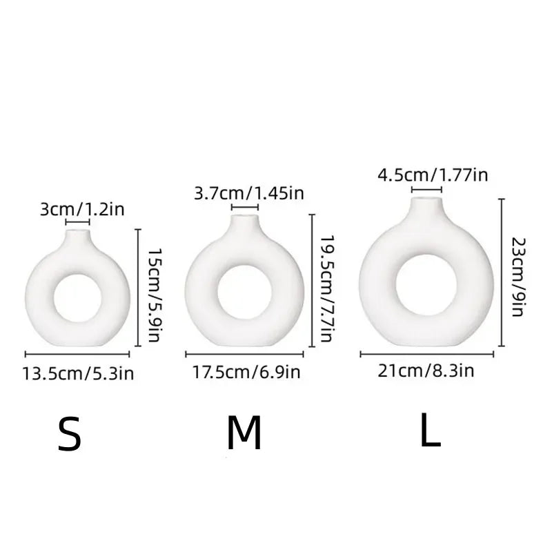 Simple Plastic Vase Donut Shape Single Flower Pot
