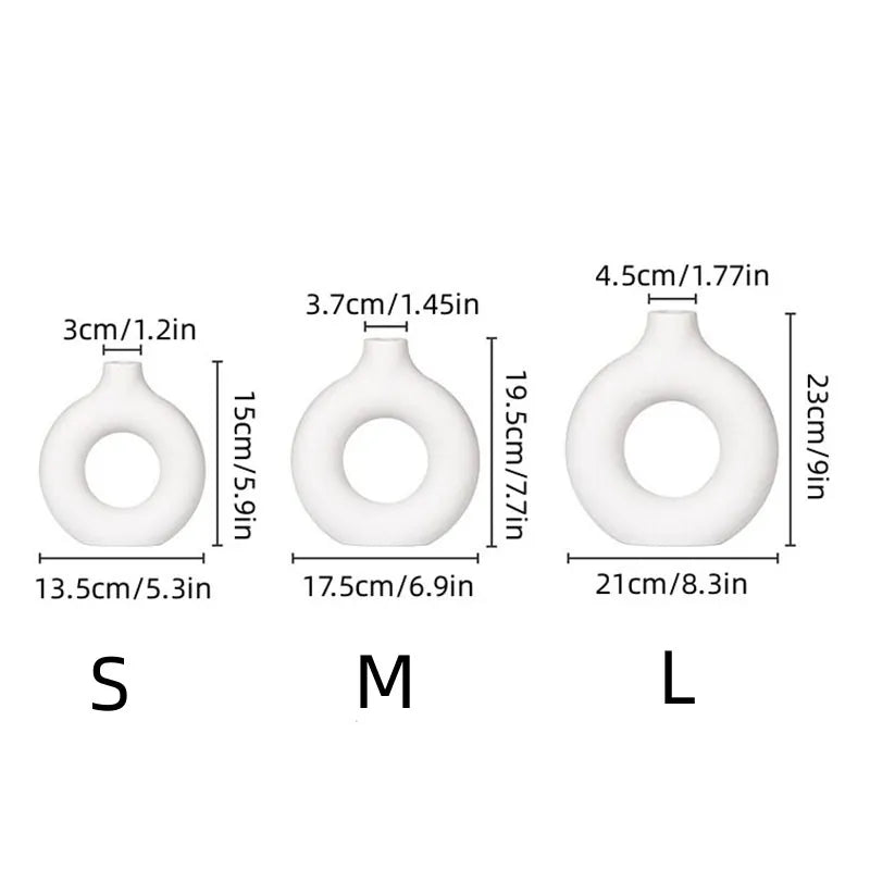 Simple Plastic Vase Donut Shape Single Flower Pot