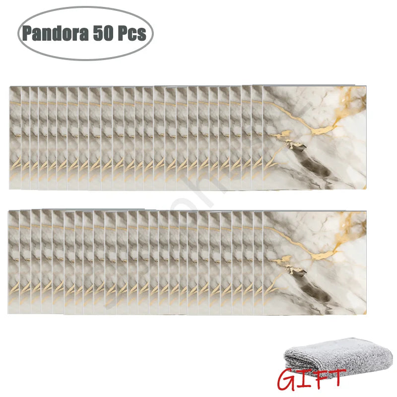 Premium Waterproof PVC Marble Tile Stickers – Self-Adhesive Wall & Floor Decals (10–50 Pack)