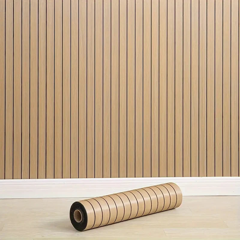 3D Slat Grille Peel-and-Stick Wall Panels – Thickened, Waterproof Self-Adhesive Wallpaper (3M)