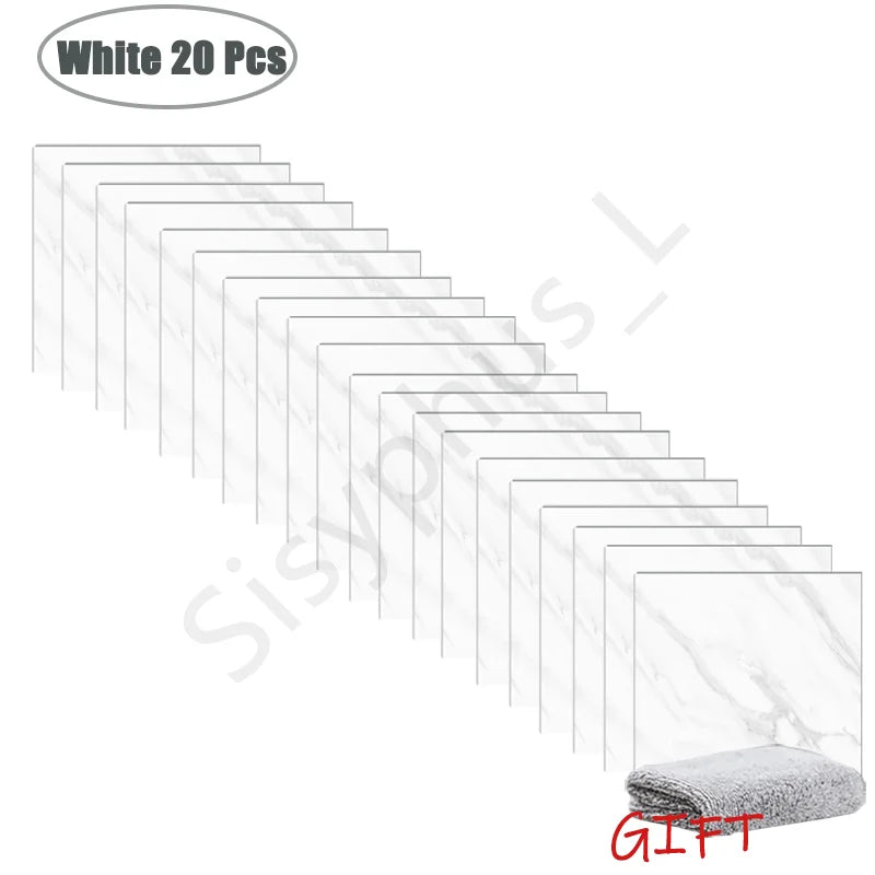 Premium Waterproof PVC Marble Tile Stickers – Self-Adhesive Wall & Floor Decals (10–50 Pack)