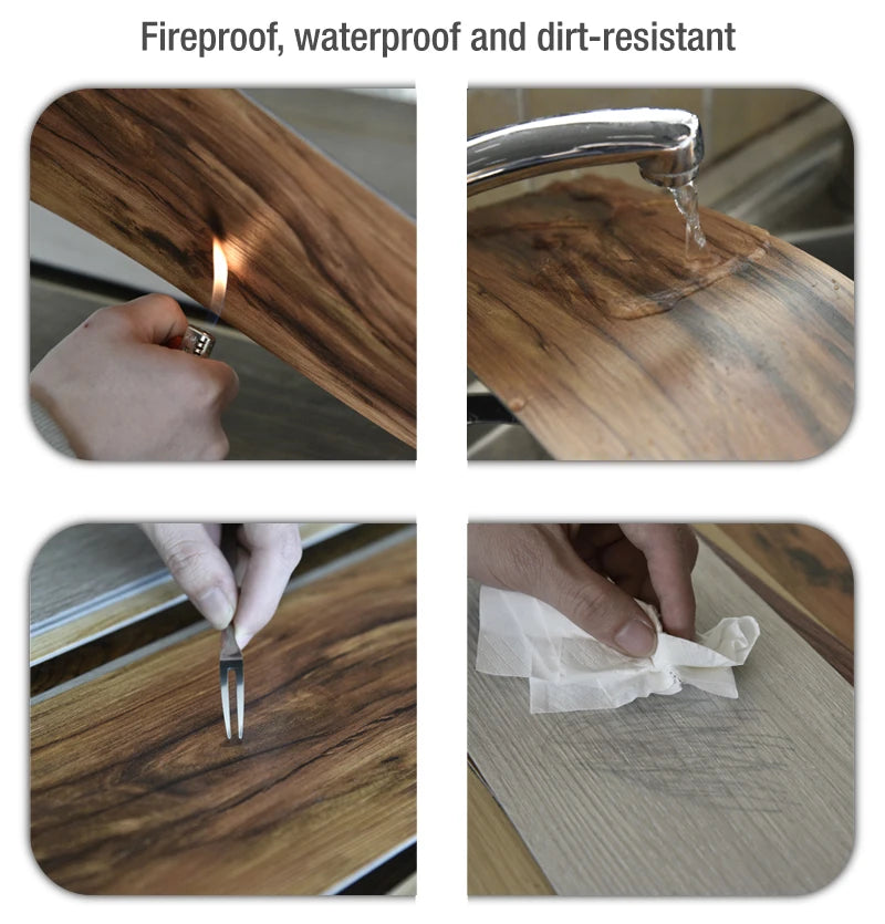 Ultra-Durable Wood Grain Self-Adhesive Vinyl Tiles