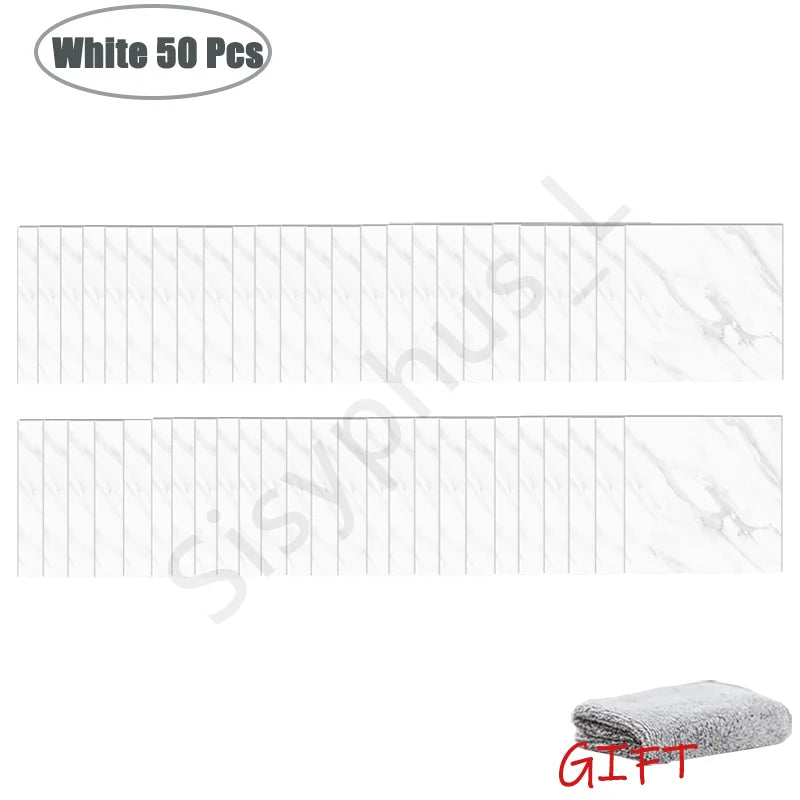 Premium Waterproof PVC Marble Tile Stickers – Self-Adhesive Wall & Floor Decals (10–50 Pack)