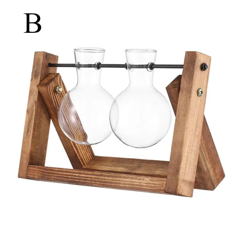 erraFrame™ Hydroponic Glass Terrarium & Wooden Stand