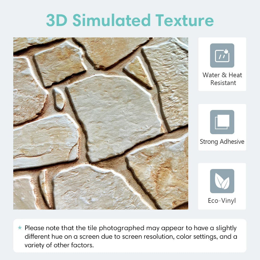 Waterproof 3D Matte Stone Wall Stickers