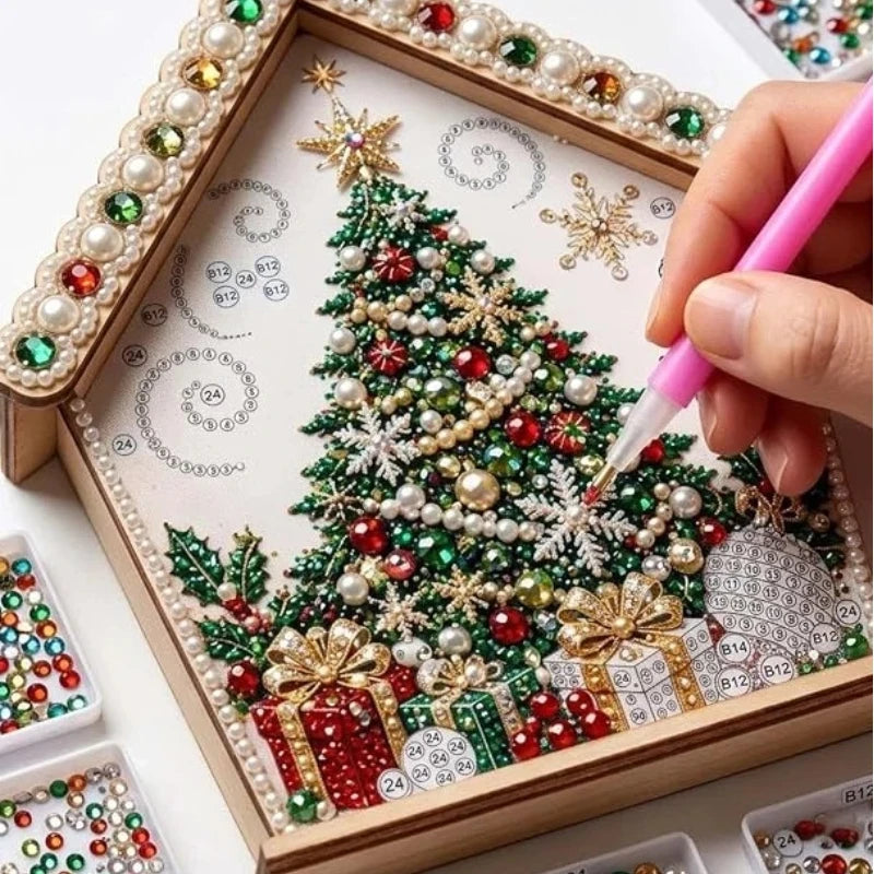 Christmas Cottage Pearl Painting Set