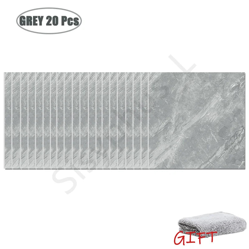 Premium Waterproof PVC Marble Tile Stickers – Self-Adhesive Wall & Floor Decals (10–50 Pack)