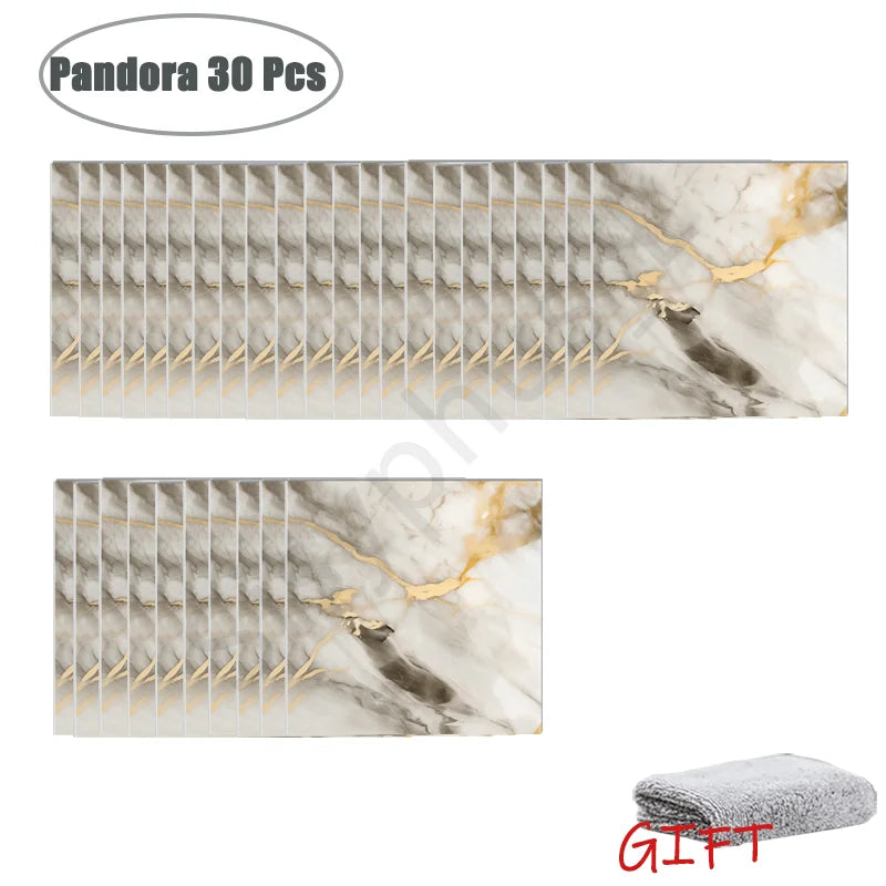 Premium Waterproof PVC Marble Tile Stickers – Self-Adhesive Wall & Floor Decals (10–50 Pack)