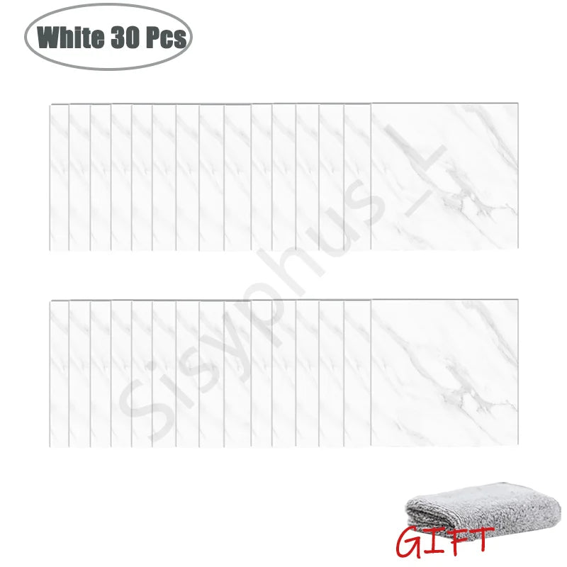 Premium Waterproof PVC Marble Tile Stickers – Self-Adhesive Wall & Floor Decals (10–50 Pack)