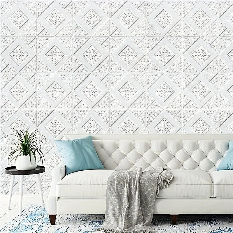 ApexDecor™ 3D Self-Adhesive Foam Ceiling Tiles (20 Pcs)