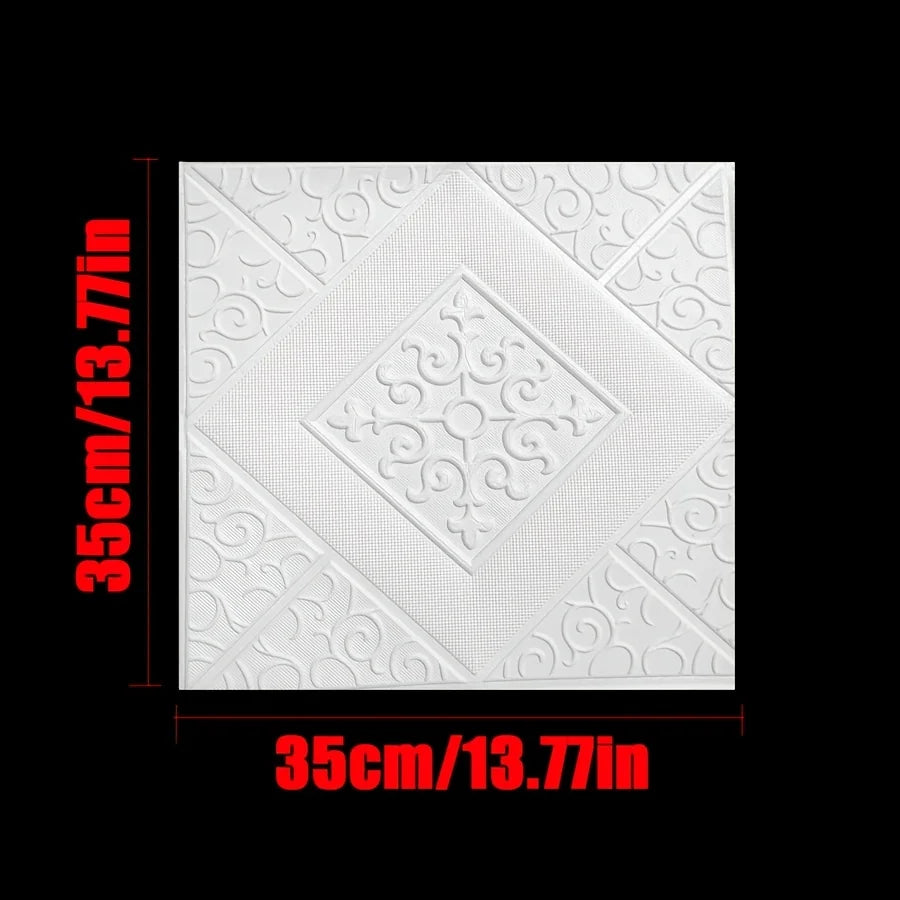 ApexDecor™ 3D Self-Adhesive Foam Ceiling Tiles (20 Pcs)
