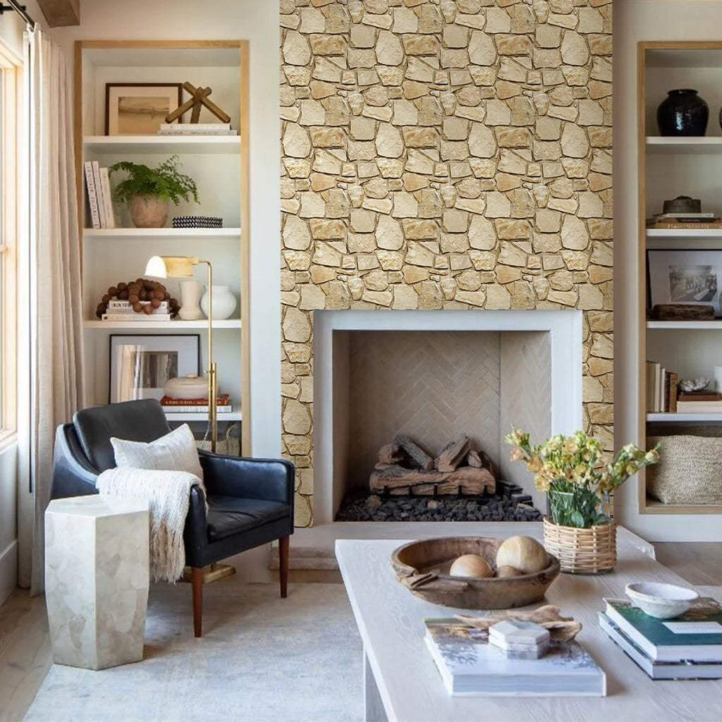 Waterproof 3D Matte Stone Wall Stickers
