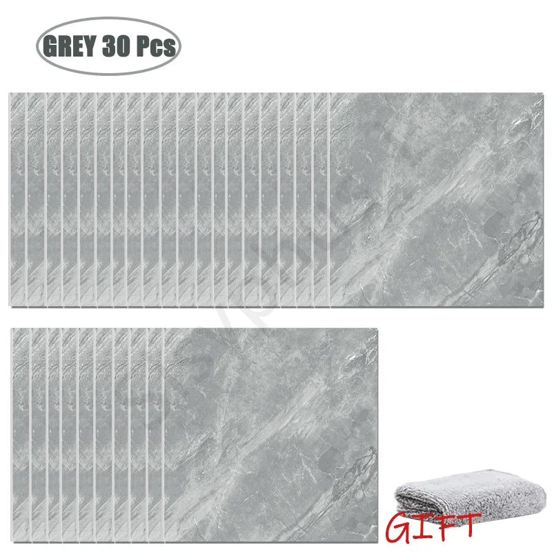 Premium Waterproof PVC Marble Tile Stickers – Self-Adhesive Wall & Floor Decals (10–50 Pack)