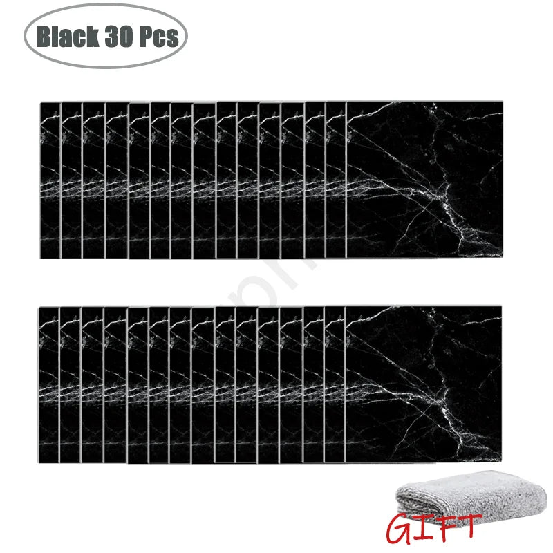 Premium Waterproof PVC Marble Tile Stickers – Self-Adhesive Wall & Floor Decals (10–50 Pack)