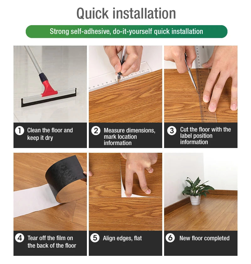 Ultra-Durable Wood Grain Self-Adhesive Vinyl Tiles