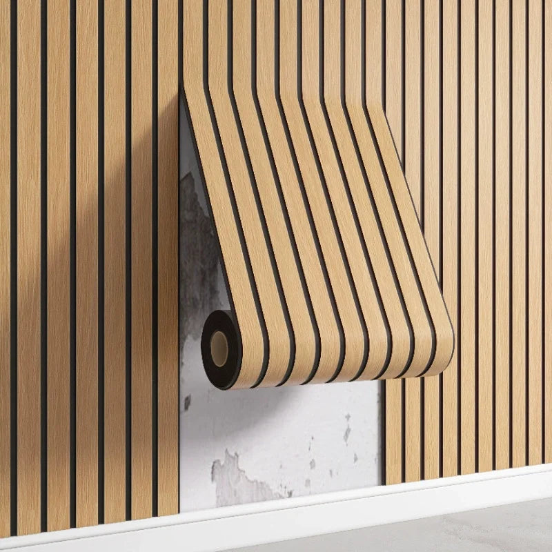 3D Slat Grille Peel-and-Stick Wall Panels – Thickened, Waterproof Self-Adhesive Wallpaper (3M)