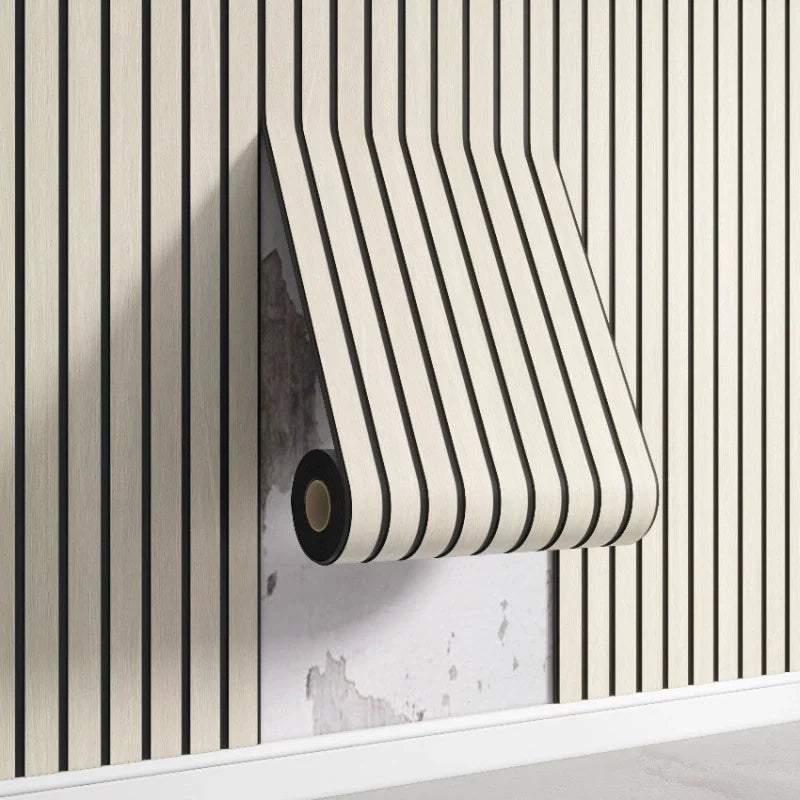 3D Slat Grille Peel-and-Stick Wall Panels – Thickened, Waterproof Self-Adhesive Wallpaper (3M)