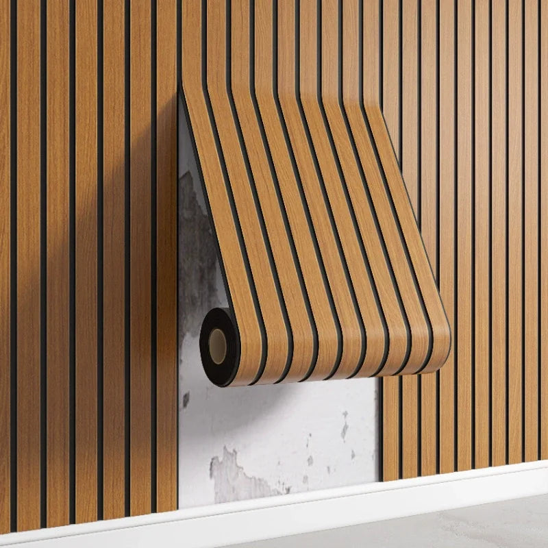3D Slat Grille Peel-and-Stick Wall Panels – Thickened, Waterproof Self-Adhesive Wallpaper (3M)