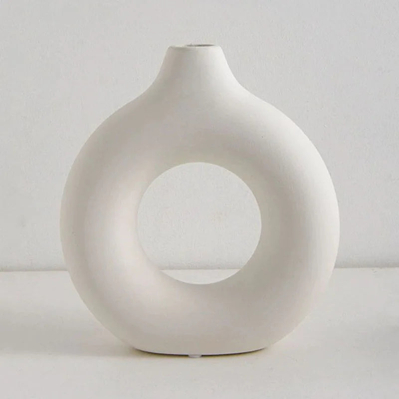 Simple Plastic Vase Donut Shape Single Flower Pot