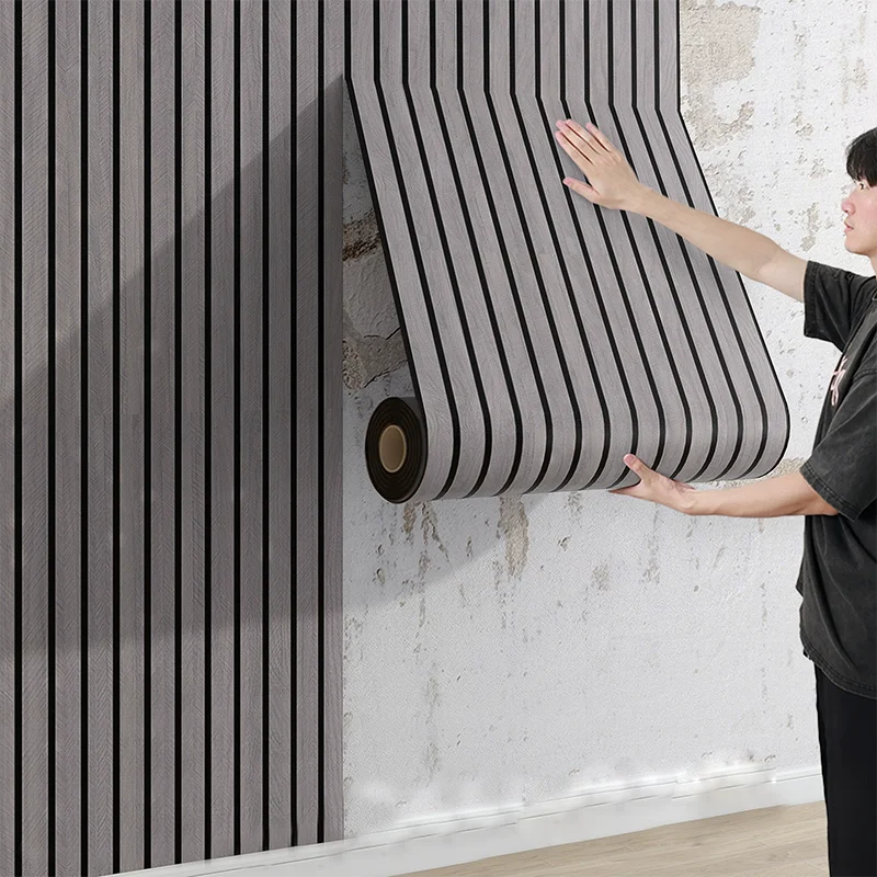3D Slat Grille Peel-and-Stick Wall Panels – Thickened, Waterproof Self-Adhesive Wallpaper (3M)