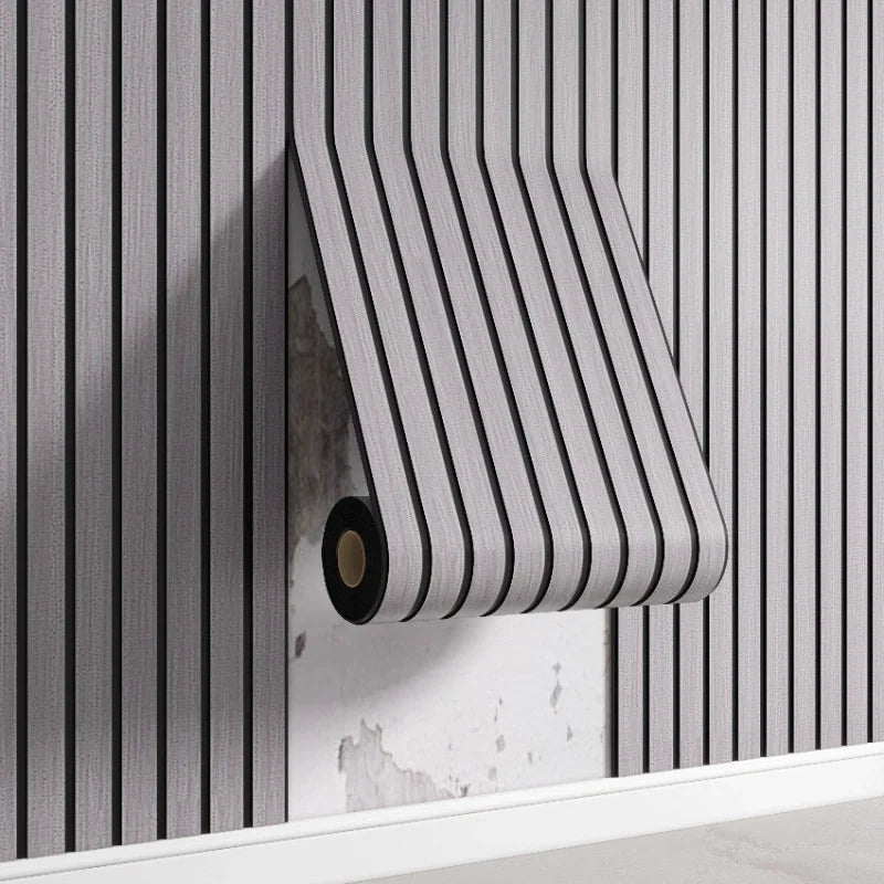 3D Slat Grille Peel-and-Stick Wall Panels – Thickened, Waterproof Self-Adhesive Wallpaper (3M)