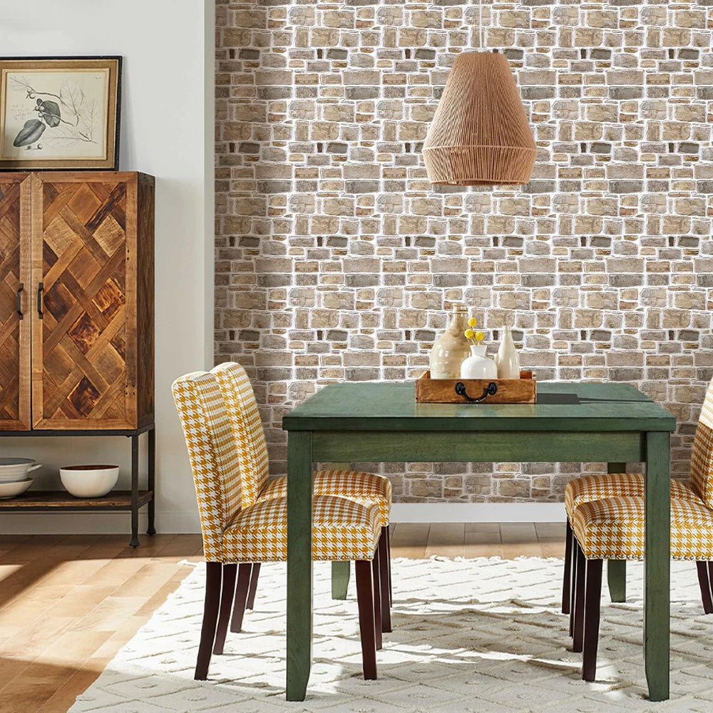 Waterproof 3D Matte Stone Wall Stickers