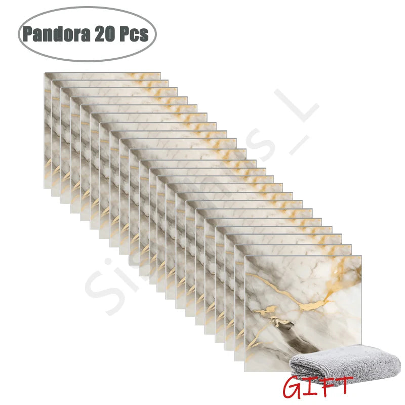 Premium Waterproof PVC Marble Tile Stickers – Self-Adhesive Wall & Floor Decals (10–50 Pack)