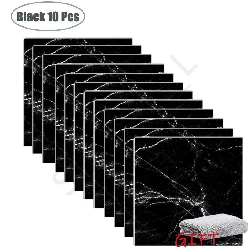 Premium Waterproof PVC Marble Tile Stickers – Self-Adhesive Wall & Floor Decals (10–50 Pack)