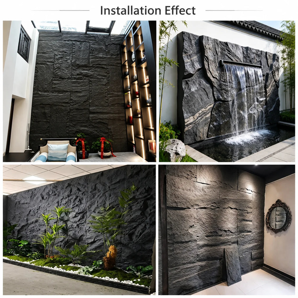 LuxeClad™ 3D PU Faux Stone Facade Panels