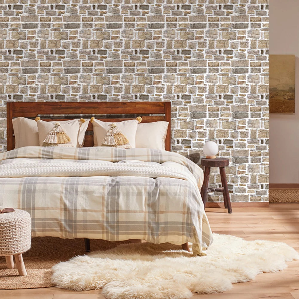 Waterproof 3D Matte Stone Wall Stickers