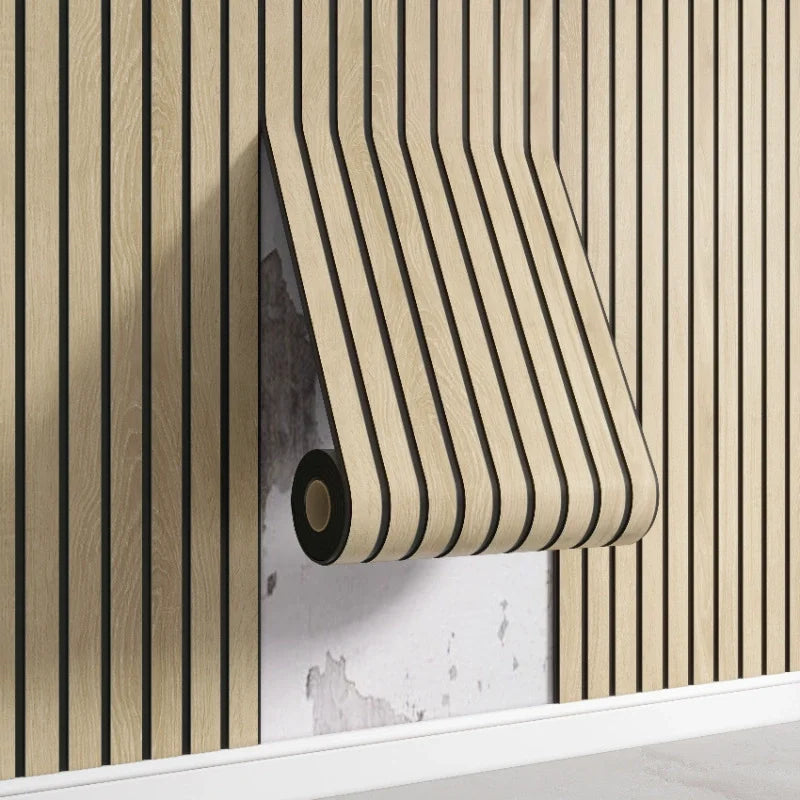 3D Slat Grille Peel-and-Stick Wall Panels – Thickened, Waterproof Self-Adhesive Wallpaper (3M)