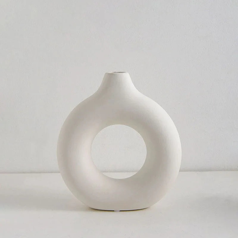 Simple Plastic Vase Donut Shape Single Flower Pot