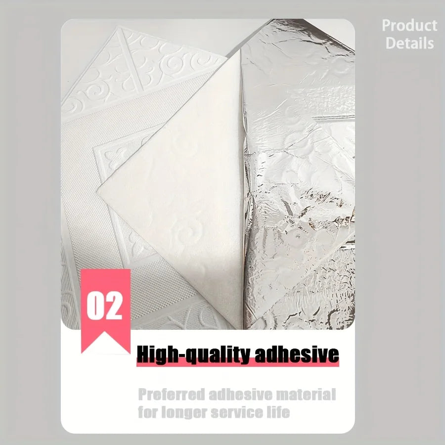 ApexDecor™ 3D Self-Adhesive Foam Ceiling Tiles (20 Pcs)