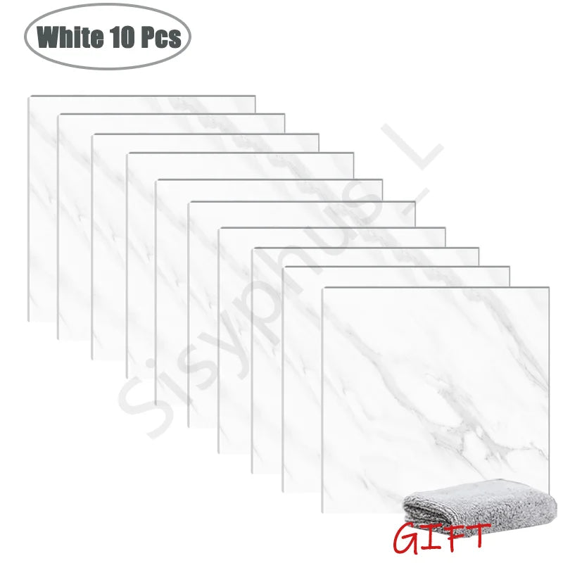 Premium Waterproof PVC Marble Tile Stickers – Self-Adhesive Wall & Floor Decals (10–50 Pack)