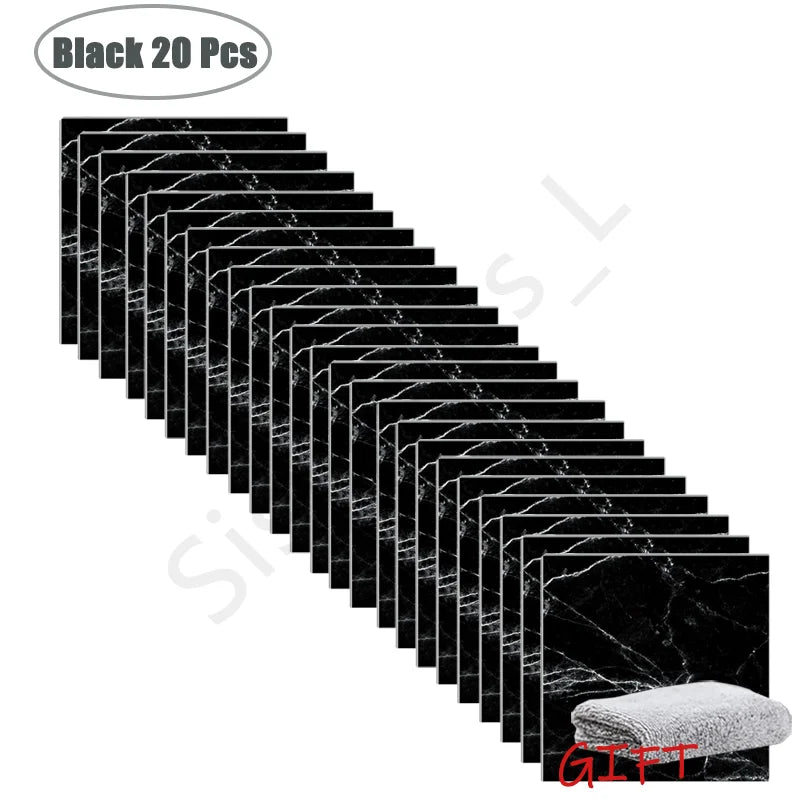 Premium Waterproof PVC Marble Tile Stickers – Self-Adhesive Wall & Floor Decals (10–50 Pack)