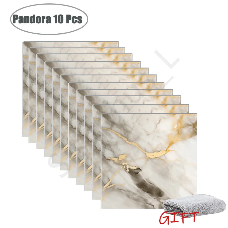 Premium Waterproof PVC Marble Tile Stickers – Self-Adhesive Wall & Floor Decals (10–50 Pack)