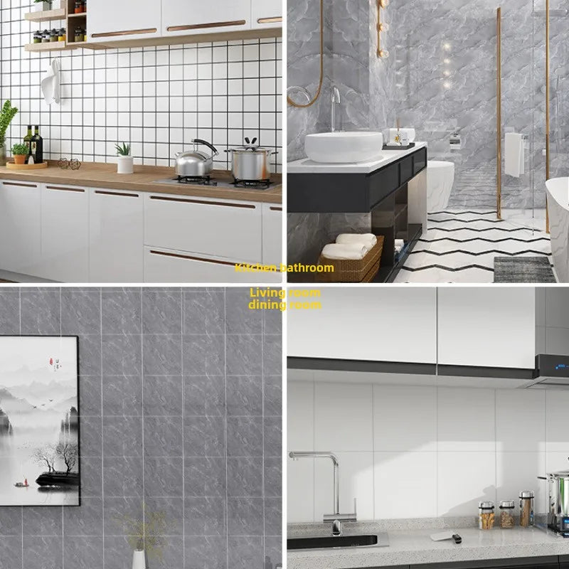 Premium Waterproof PVC Marble Tile Stickers – Self-Adhesive Wall & Floor Decals (10–50 Pack)