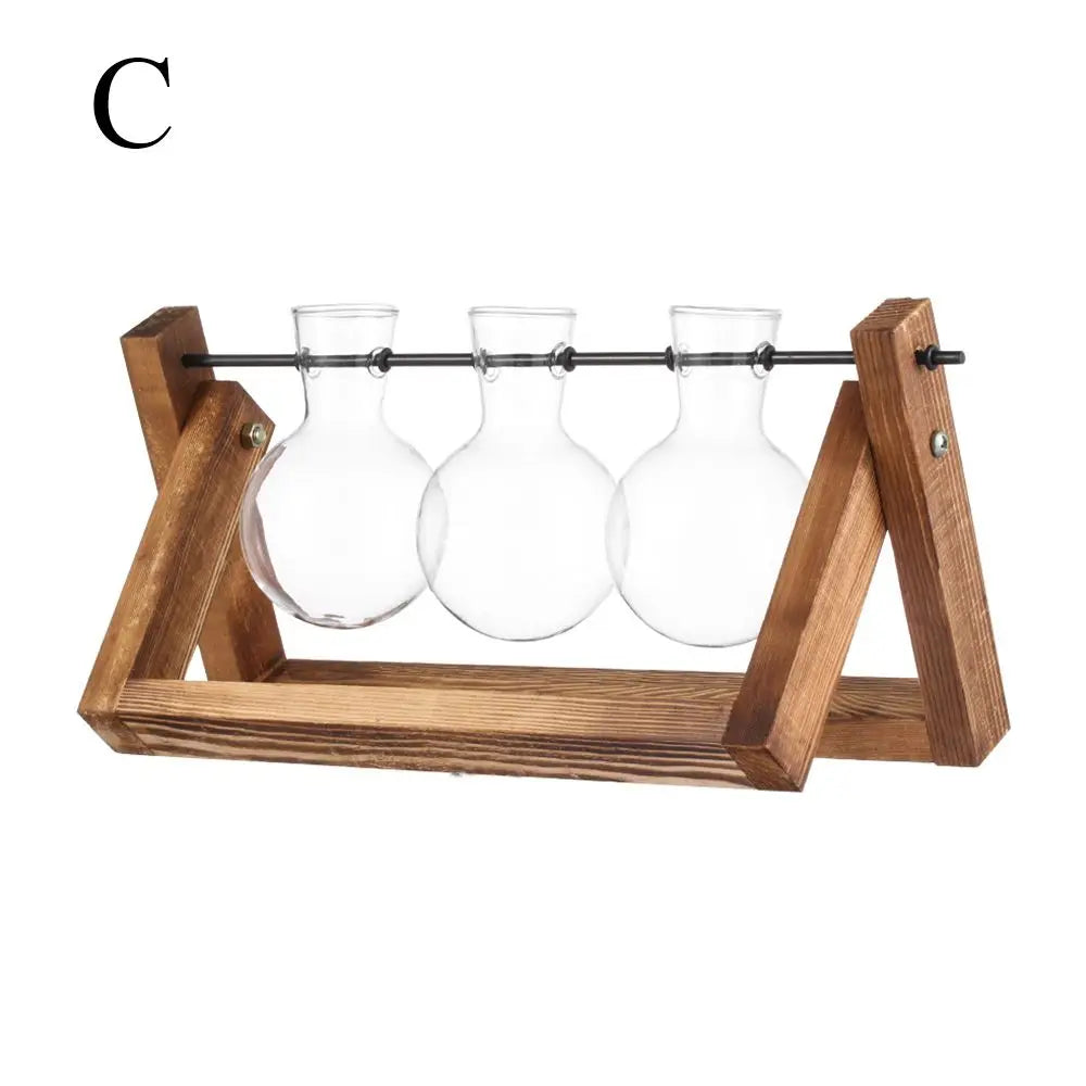 erraFrame™ Hydroponic Glass Terrarium & Wooden Stand