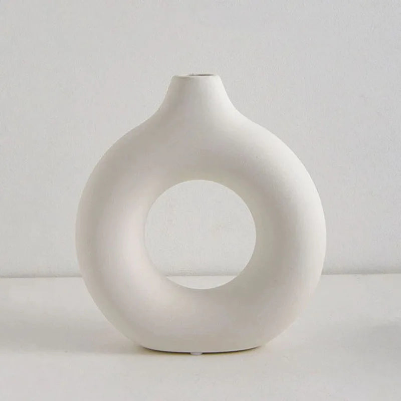 Simple Plastic Vase Donut Shape Single Flower Pot