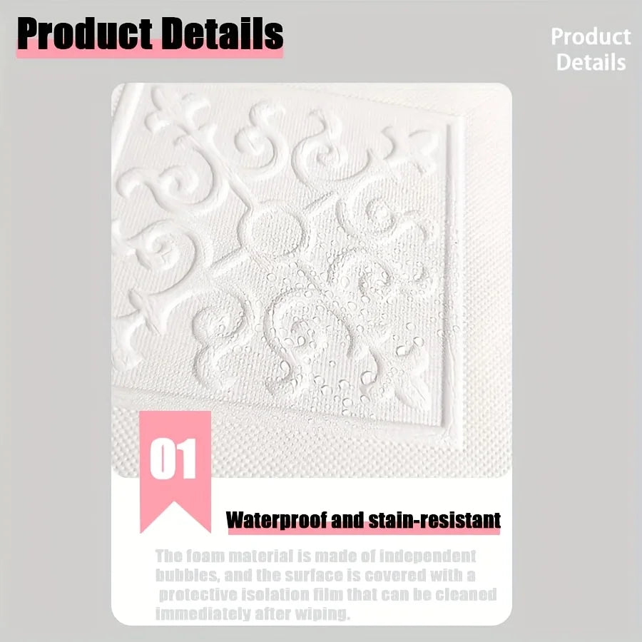 ApexDecor™ 3D Self-Adhesive Foam Ceiling Tiles (20 Pcs)
