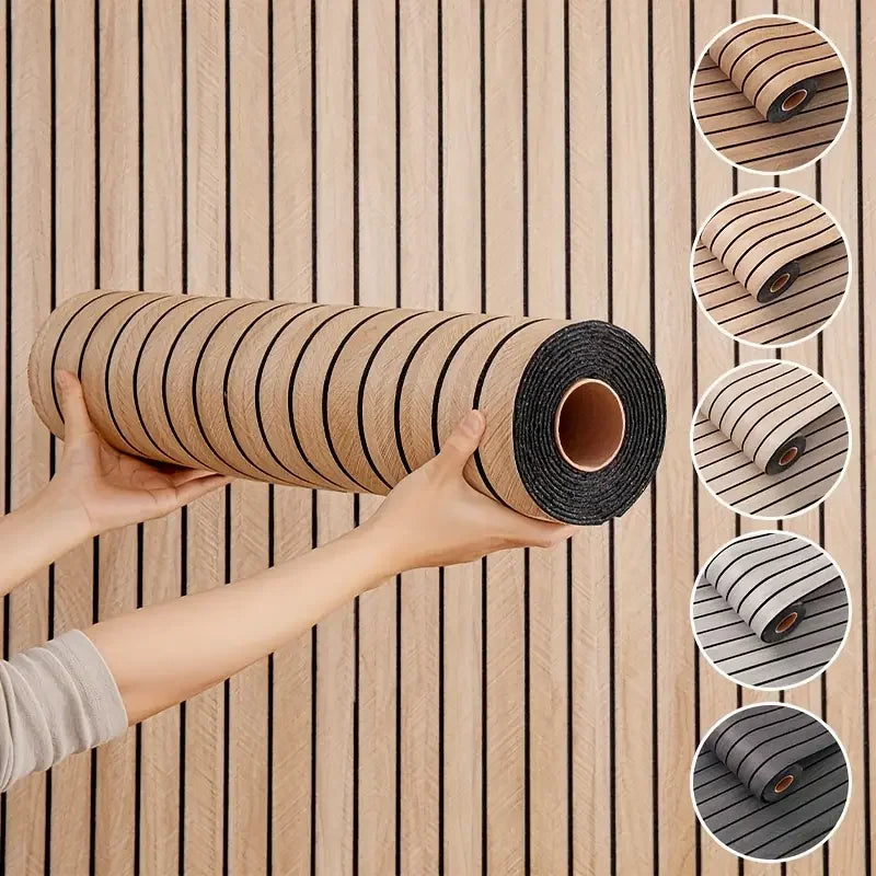 3D Slat Grille Peel-and-Stick Wall Panels – Thickened, Waterproof Self-Adhesive Wallpaper (3M)