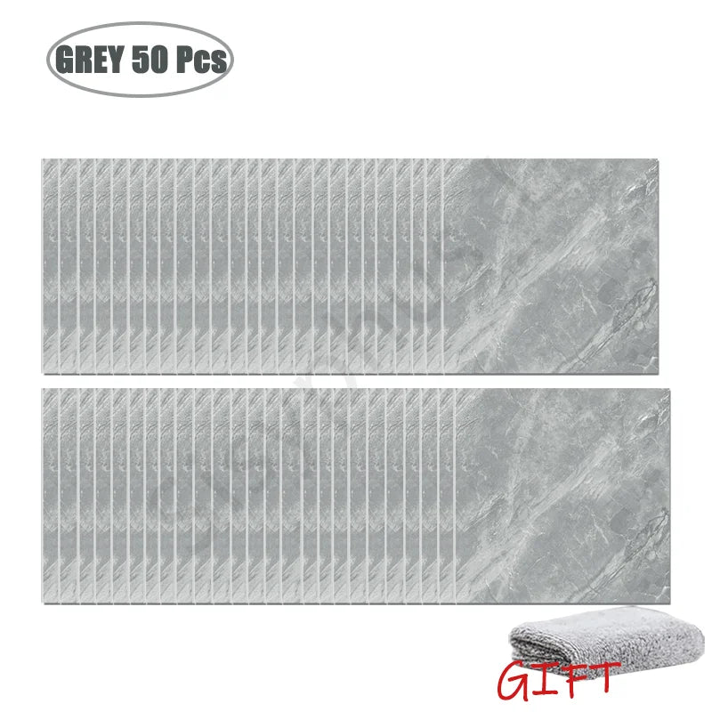 Premium Waterproof PVC Marble Tile Stickers – Self-Adhesive Wall & Floor Decals (10–50 Pack)