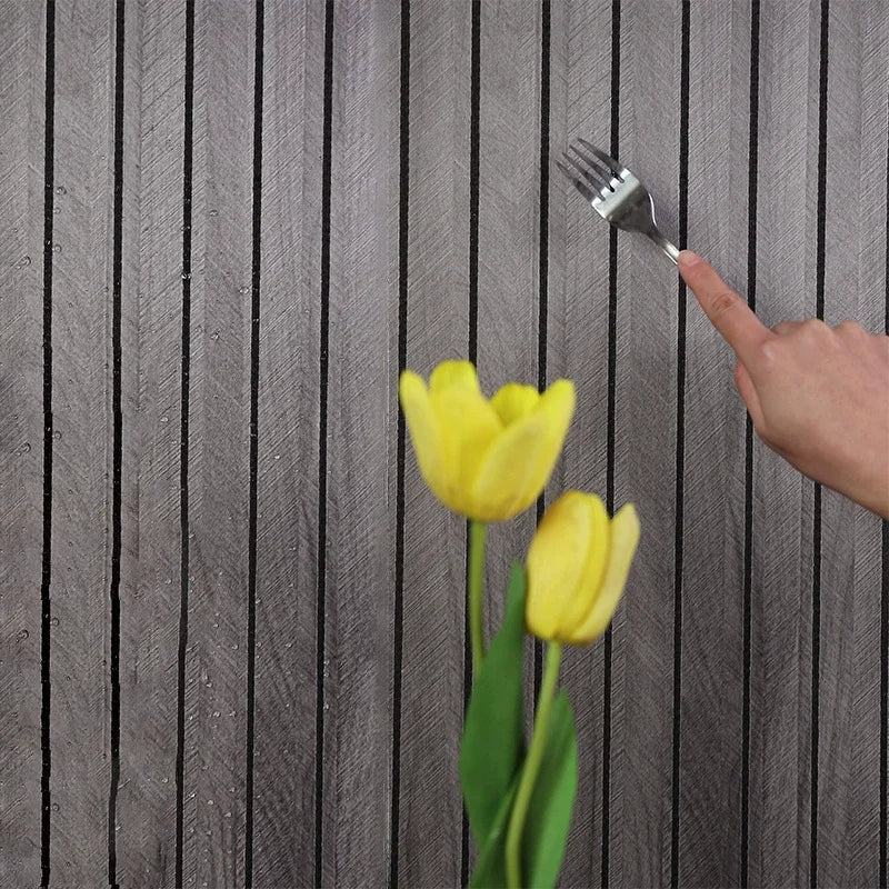 3D Slat Grille Peel-and-Stick Wall Panels – Thickened, Waterproof Self-Adhesive Wallpaper (3M)